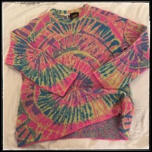 Loewe Paula’s Ibiza Mohair Blend Neon Spiral Sweater Made in Italy